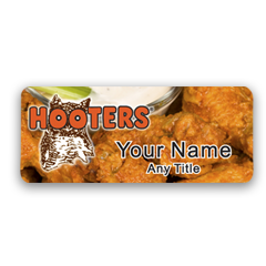 Hooters Wings and Sauce with Brown logo Badge