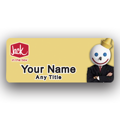 Jack in the Box Clown on Yellow Badge