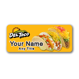 Del Taco Badge - Three Tacos