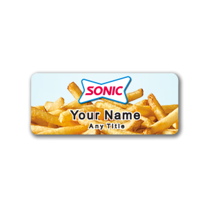 Sonic fries on blue badge